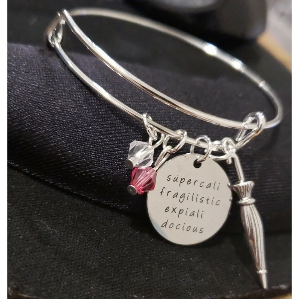 Disney MARY POPPINS Inspired Tibetan Silver Charm‎ Bracelet $60 B001MP